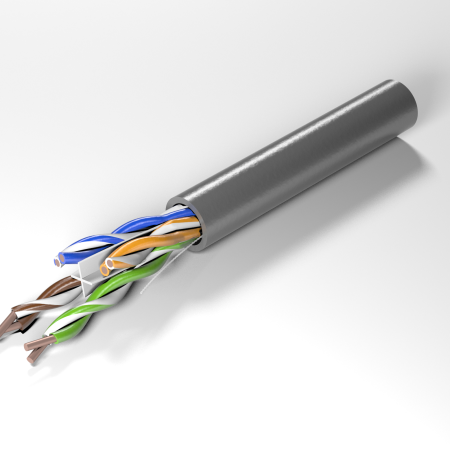 Cat6A 700MHz UTP Lan Cable 23AWG Solid 0.54mm Bare Copper CMR